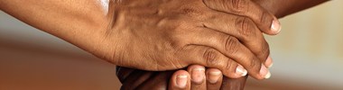 two people holding hands