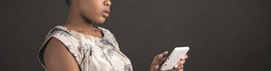 Woman looking at a device